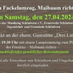 Fackelumzug und Maibaumstellen in Schönborn