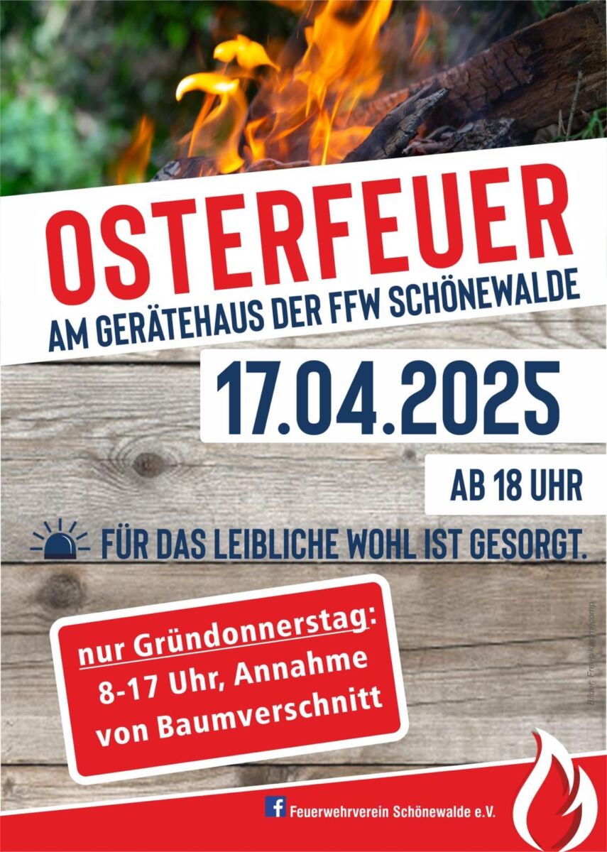 Osterfeuer in Schönewalde