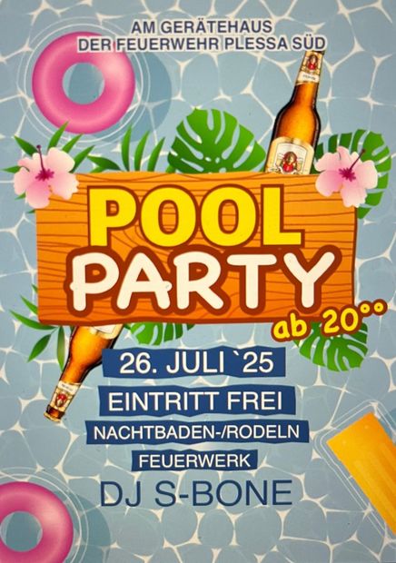 Pool-Party am Gerätehaus der Ortswehr Plessa-Süd