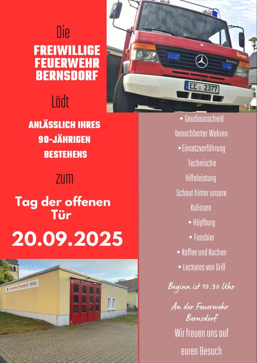 Tag der offenen Tür und 90 Jahre FF Bernsdorf