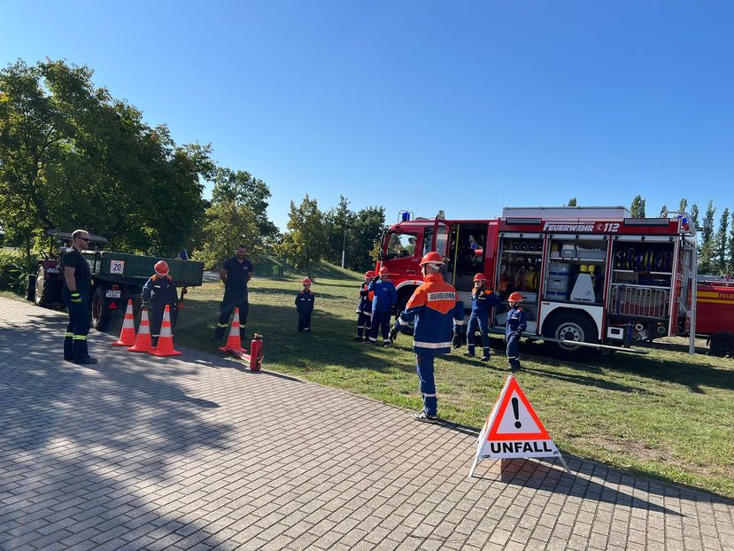 Kinder- und Jugendfeuerwehren der Gemeinde Röderland trainieren gemeinsam in Haida