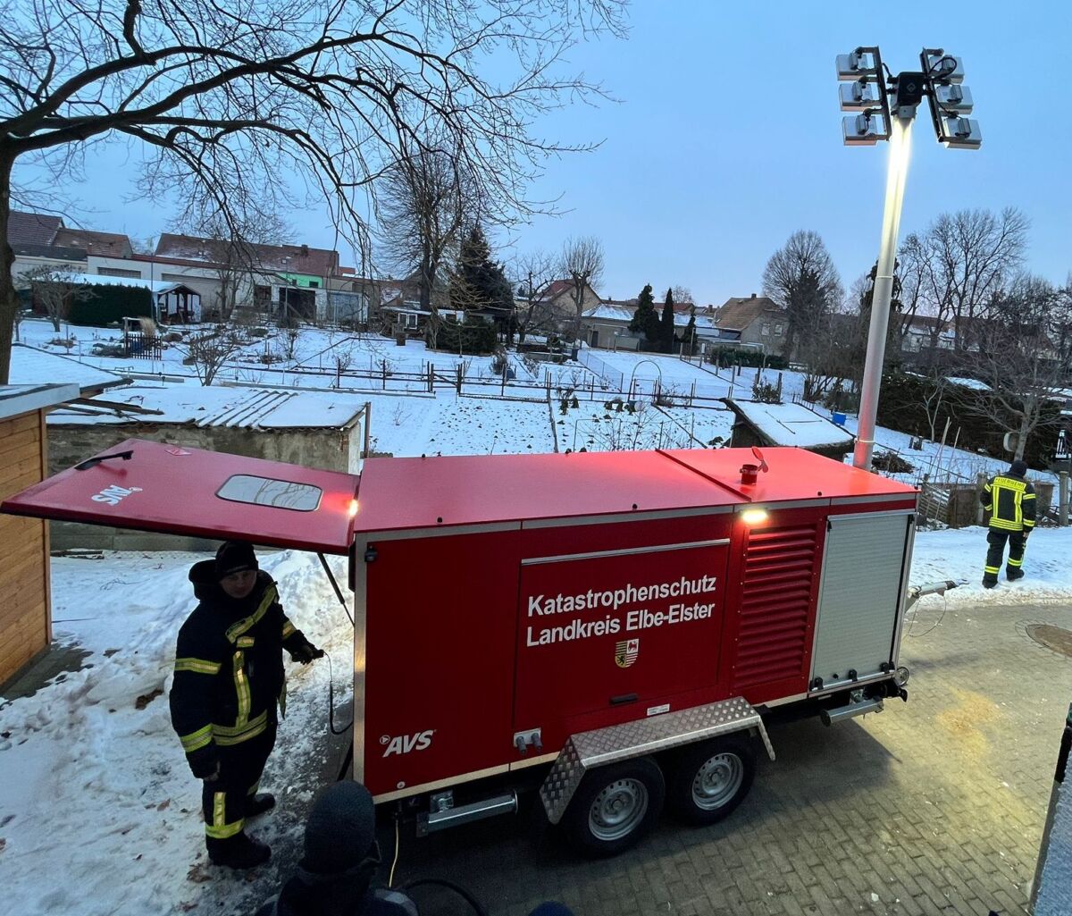 Katastrophenschutz-Leuchtturm in Mühlberg/Elbe erfolgreich getestet