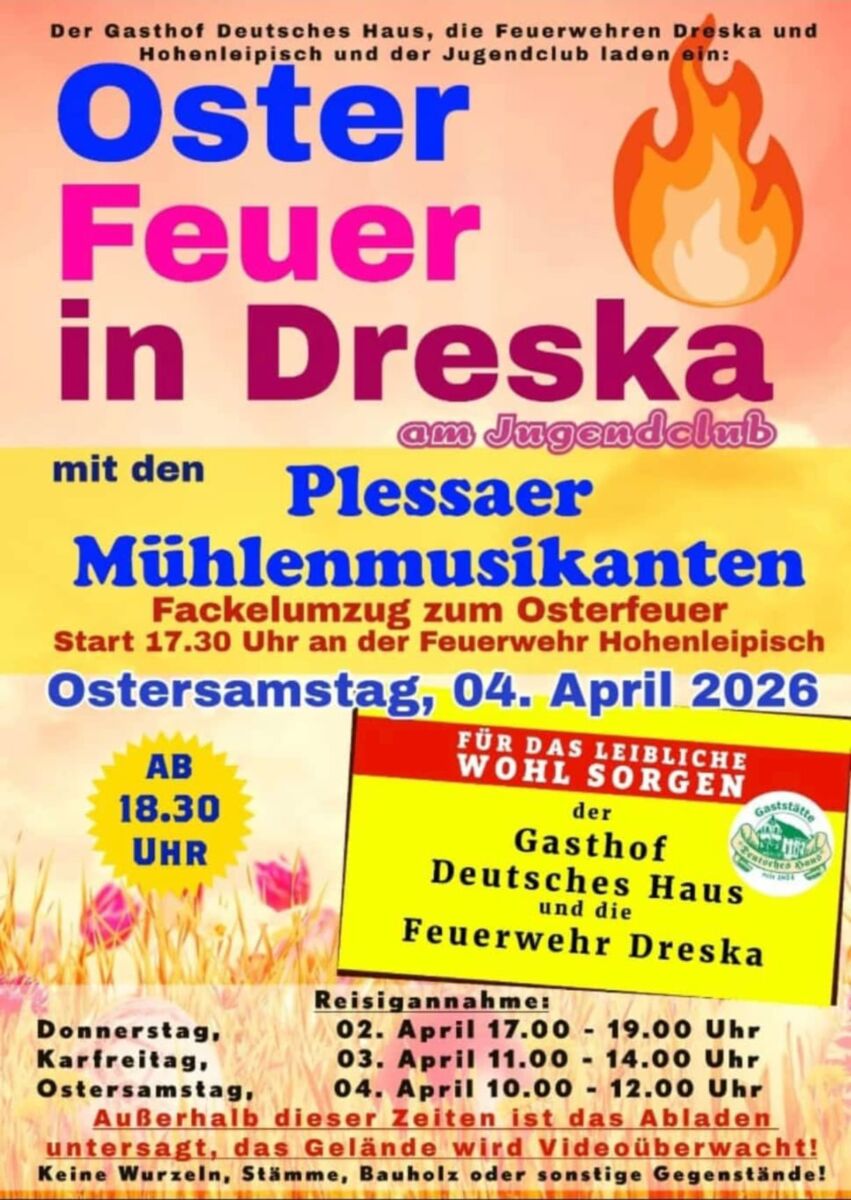Osterfeuer in Dreska