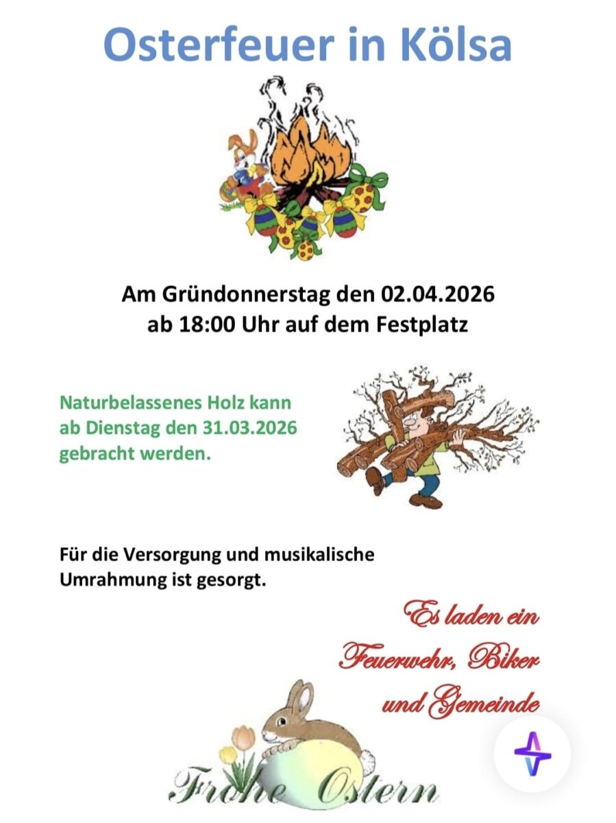 Osterfeuer in Kölsa