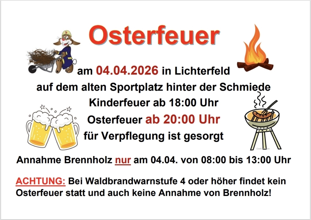 Osterfeuer in Lichterfeld