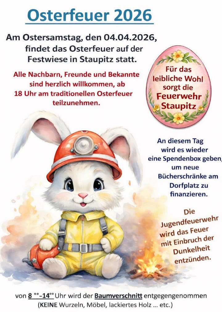 Osterfeuer in Staupitz