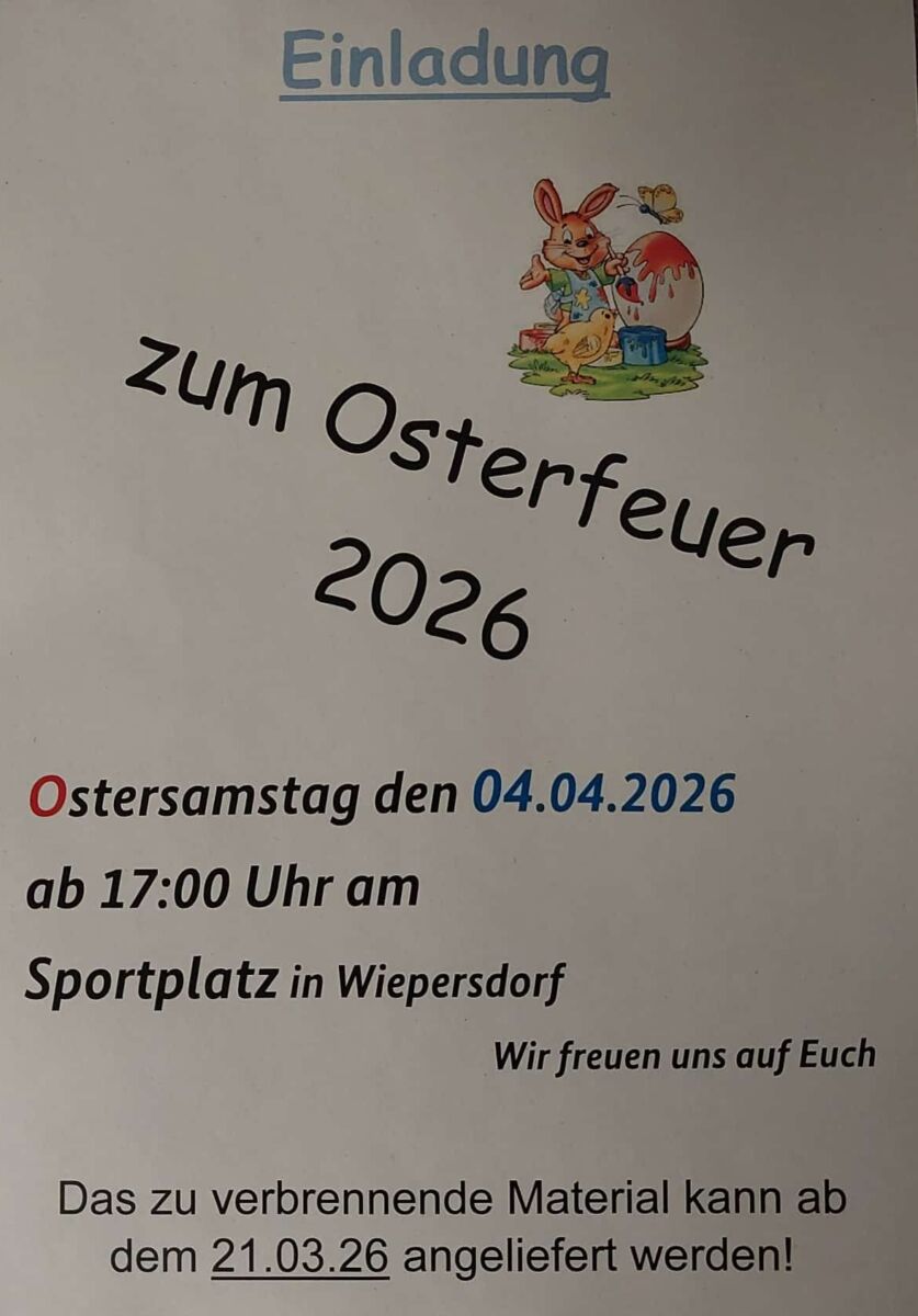 Osterfeuer in Wiepersdorf