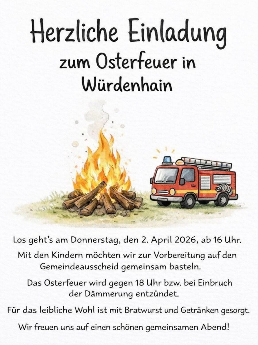 Osterfeuer in Würdenhain