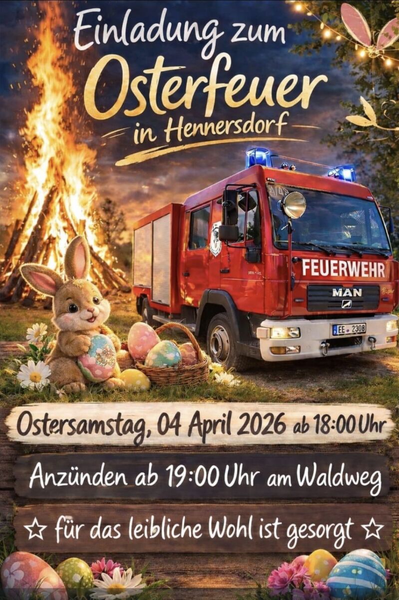 Osterfeuer in Hennersdorf