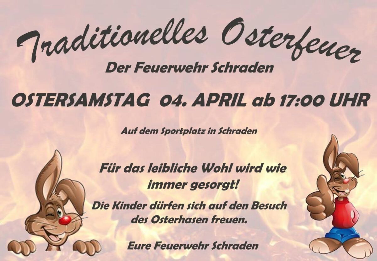 Osterfeuer in Schraden
