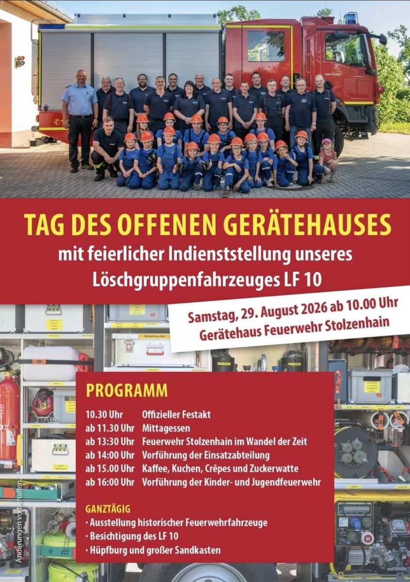 Tag des offenen Gerätehauses der Feuerwehr Stolzenhain (Röder)